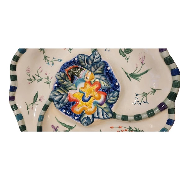 Fitz and Floyd Essentials Starfish, Ocean Divided Platter Serving Dish Koi - Picture 6 of 10